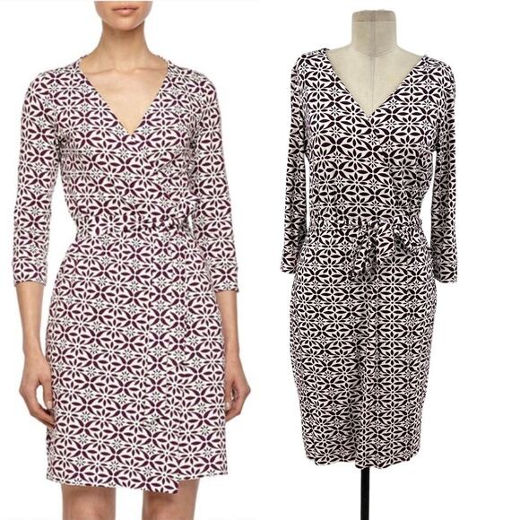 Diane Von Furstenberg New Julian Two Wrap Dress Moroccan‎ Elderberry Size 6 - Picture 1 of 16
